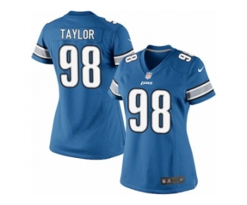 Women's Nike Detroit Lions #98 Devin Taylor Limited Light Blue Team Color NFL Jersey