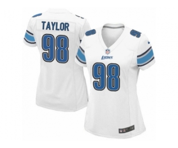 Women's Nike Detroit Lions #98 Devin Taylor Limited White NFL Jersey