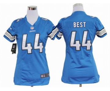 nike women nfl jersey detroit lions #44 jahvid best blue[nike]