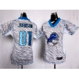 nike women nfl jersey detroit lions #81 calvin johnson [fem fan zebra]