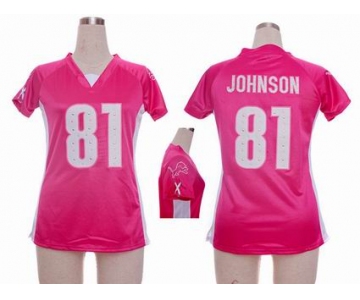 nike women nfl jersey detroit lions #81 calvin johnson pink[draft him ii top]