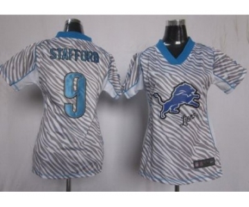 nike women nfl jersey detroit lions #9 stafford [fem fan zebra]