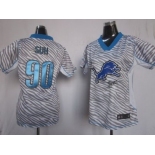 nike women nfl jersey detroit lions #90 ndamukong suh [fem fan zebra]