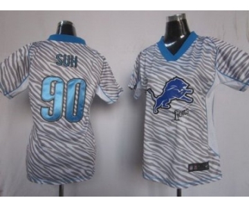 nike women nfl jersey detroit lions #90 ndamukong suh [fem fan zebra]