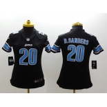 nike women nfl jerseys detroit lions #20 b.sanders black[nike]