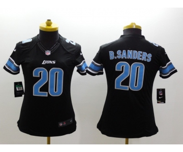 nike women nfl jerseys detroit lions #20 b.sanders black[nike]