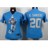 nike women nfl jerseys detroit lions #20 b.sanders blue[portrait fashion]