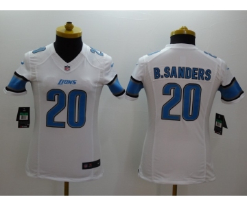 nike women nfl jerseys detroit lions #20 b.sanders white[nike]