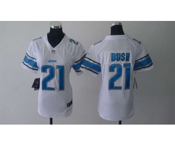 nike women nfl jerseys detroit lions #21 bush white[nike]