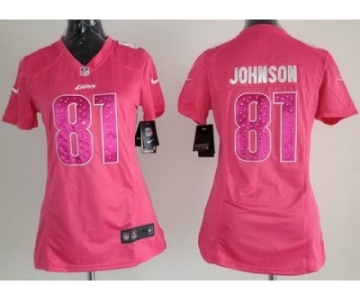 nike women nfl jerseys detroit lions #81 calvin johnson pink[nike]