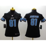 nike women nfl jerseys detroit lions #81 johnson black[nike]