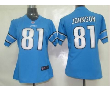 nike women nfl jerseys detroit lions #81 johnson blue[nike]