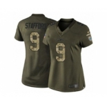 nike women nfl jerseys detroit lions #9 stafford army green[nike Limited Salute To Service]