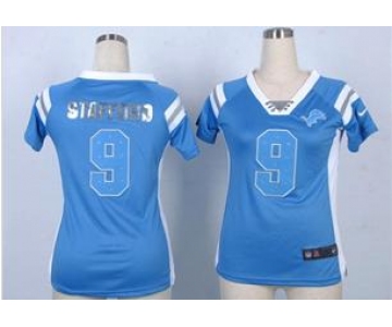 nike women nfl jerseys detroit lions #9 stafford blue[fashion Rhinestone sequins]