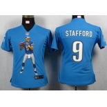 nike women nfl jerseys detroit lions #9 stafford blue[portrait fashion]