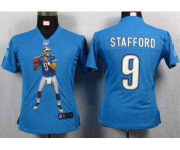 nike women nfl jerseys detroit lions #9 stafford blue[portrait fashion]