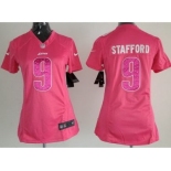 nike women nfl jerseys detroit lions #9 stafford pink[nike]