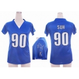 nike women nfl jerseys detroit lions #90 ndamukong suh blue[draft him ii top]