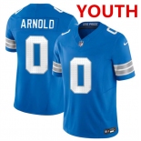 Youth Detroit Lions #0 Terrion Arnold Blue 2024 Draft F.U.S.E. Vapor Untouchable Limited Football Stitched Jersey