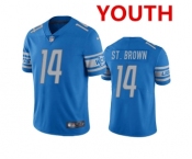 Youth Detroit Lions #14 mon-Ra St. Brown Blue Vapor Untouchable Limited Stitched Jersey