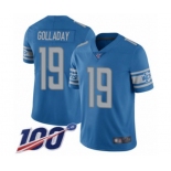 Youth Detroit Lions #19 Kenny Golladay Blue Team Color Vapor Untouchable Limited Player 100th Season Football Jersey