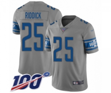 Youth Detroit Lions #25 Theo Riddick Limited Gray Inverted Legend 100th Season Football Jersey