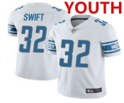 Youth Detroit Lions #32 DAndre Swift White Vapor Untouchable Limited Stitched NFL Jersey