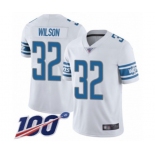 Youth Detroit Lions #32 Tavon Wilson White Vapor Untouchable Limited Player 100th Season Football Jersey