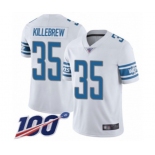 Youth Detroit Lions #35 Miles Killebrew White Vapor Untouchable Limited Player 100th Season Football Jersey