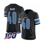 Youth Detroit Lions #40 Jarrad Davis Limited Black Rush Vapor Untouchable 100th Season Football Jersey