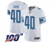 Youth Detroit Lions #40 Jarrad Davis White Vapor Untouchable Limited Player 100th Season Football Jersey