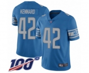 Youth Detroit Lions #42 Devon Kennard Blue Team Color Vapor Untouchable Limited Player 100th Season Football Jersey