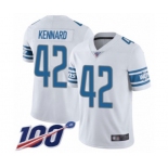 Youth Detroit Lions #42 Devon Kennard White Vapor Untouchable Limited Player 100th Season Football Jersey