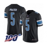 Youth Detroit Lions #5 Matt Prater Limited Black Rush Vapor Untouchable 100th Season Football Jersey