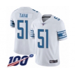 Youth Detroit Lions #51 Jahlani Tavai White Vapor Untouchable Limited Player 100th Season Football Jersey