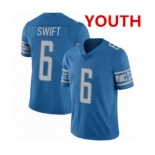 Youth Detroit Lions #6 D'Andre Swift Blue Vapor Untouchable Limited Stitched Jersey