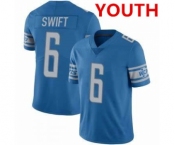 Youth Detroit Lions #6 D'Andre Swift Blue Vapor Untouchable Limited Stitched Jersey