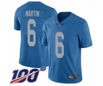 Youth Detroit Lions #6 Sam Martin Blue Alternate Vapor Untouchable Limited Player 100th Season Football Jersey