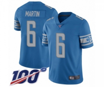 Youth Detroit Lions #6 Sam Martin Blue Team Color Vapor Untouchable Limited Player 100th Season Football Jersey