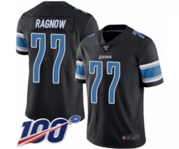 Youth Detroit Lions #77 Frank Ragnow Limited Black Rush Vapor Untouchable 100th Season Football Jersey