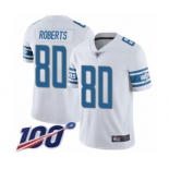 Youth Detroit Lions #80 Michael Roberts White Vapor Untouchable Limited Player 100th Season Football Jersey