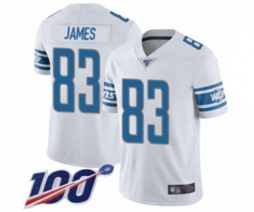 Youth Detroit Lions #83 Jesse James White Vapor Untouchable Limited Player 100th Season Football Jersey