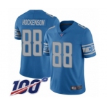 Youth Detroit Lions #88 T.J. Hockenson Blue Team Color Vapor Untouchable Limited Player 100th Season Football Jersey