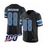 Youth Detroit Lions #88 T.J. Hockenson Limited Black Rush Vapor Untouchable 100th Season Football Jersey