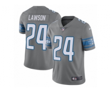 Youth Nike Detroit Lions #24 Nevin Lawson Limited Steel Rush NFL Jersey