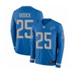 Youth Nike Detroit Lions #25 Theo Riddick Limited Blue Therma Long Sleeve NFL Jersey