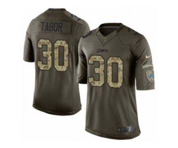 Youth Nike Detroit Lions #30 Teez Tabor Limited Green Salute to Service NFL Jersey