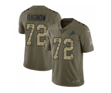 Youth Nike Detroit Lions #72 Frank Ragnow 2017 Salute to Service Olive Camo Limited NFL