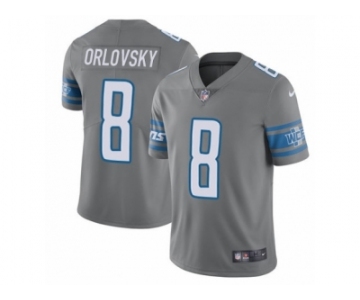 Youth Nike Detroit Lions #8 Dan Orlovsky Limited Steel Rush NFL Jersey