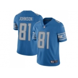 Youth Nike Detroit Lions #81 Calvin Johnson Light Blue Team Color Stitched NFL Limited Jersey